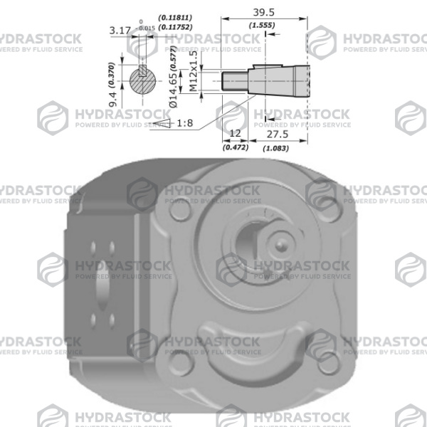 POMPE 2SP FLANGIA B50 - ALBERO CON. 1:8