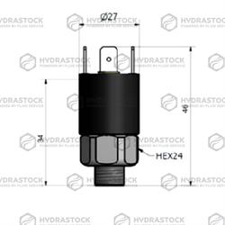 PRESSOSTATO FOX F4R-0 1/8 (0,2/2,5 Bar NC-NA)